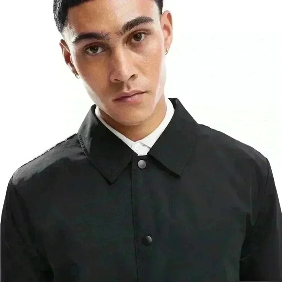 NWOT ASOS Design Lightweight Harrington Jacket Black Oversized Men’s Size Small - Picture 4 of 9